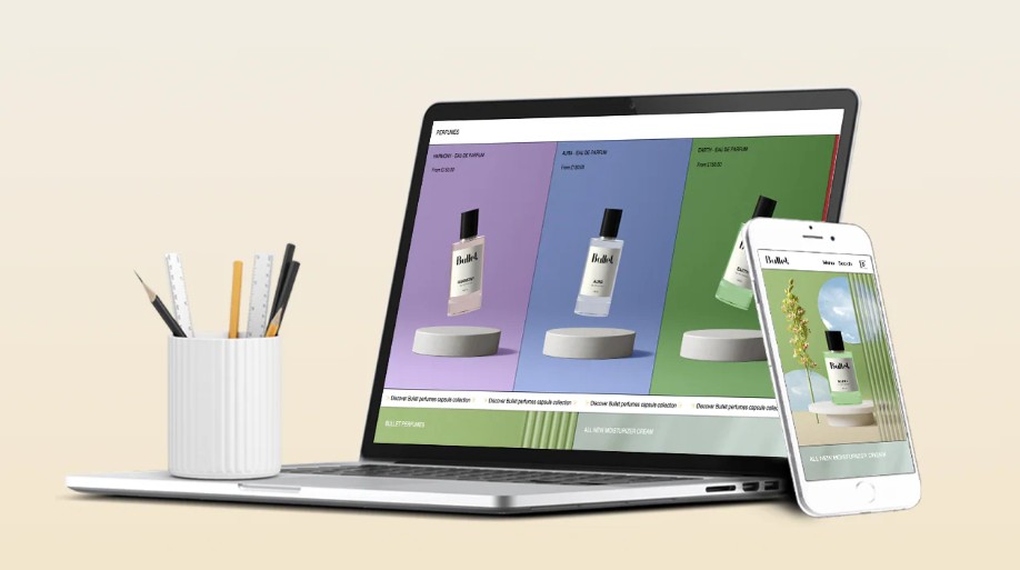 Professional dropshipping ecommerce website design on laptop