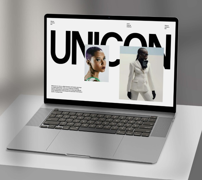 Professional business website displayed on a laptop screen